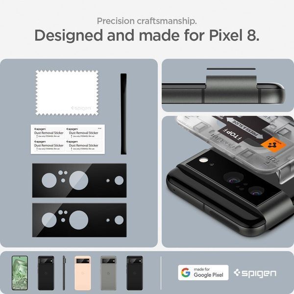 Захисне скло на камеру Spigen для Google Pixel 8 [2 Pack] Black 2126997225 фото
