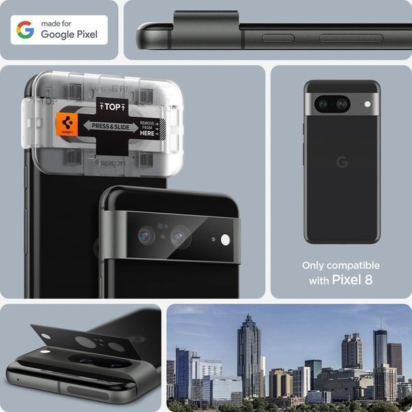 Захисне скло на камеру Spigen для Google Pixel 8 [2 Pack] Black 2126997225 фото