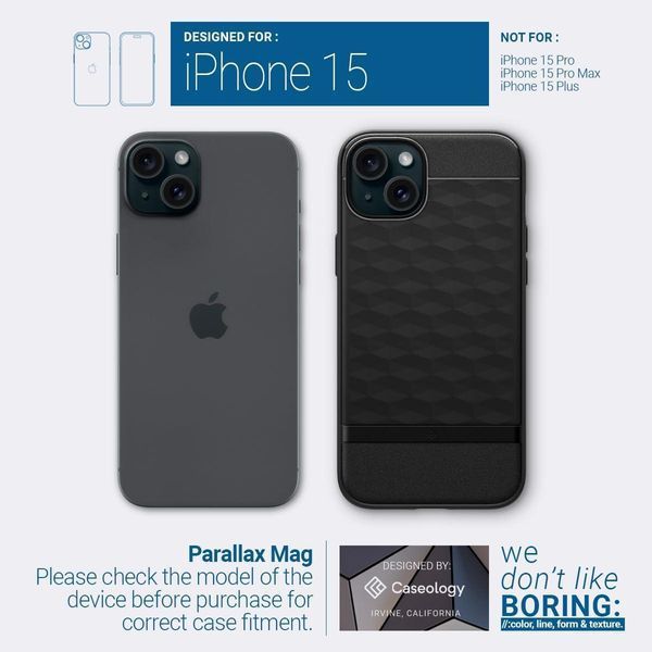Чохол Caseology Parallax Mag Matte Black для iPhone 15 ACS06818 2000752004 фото
