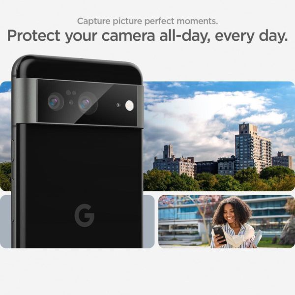 Захисне скло на камеру Spigen для Google Pixel 8 [2 Pack] Black 2126997225 фото