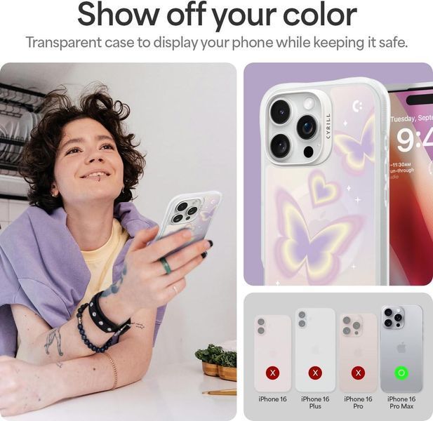 Чохол Spigen Cyrill UltraSheer MagSafe Purple Butterflies для iPhone 16 Pro Max ACS08744 2502496590 фото