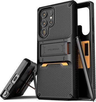 Чохол Vrs Design Damba QuickStand Pro Black для Samsung Galaxy S22 Ultra SM-S908 1714457697 фото