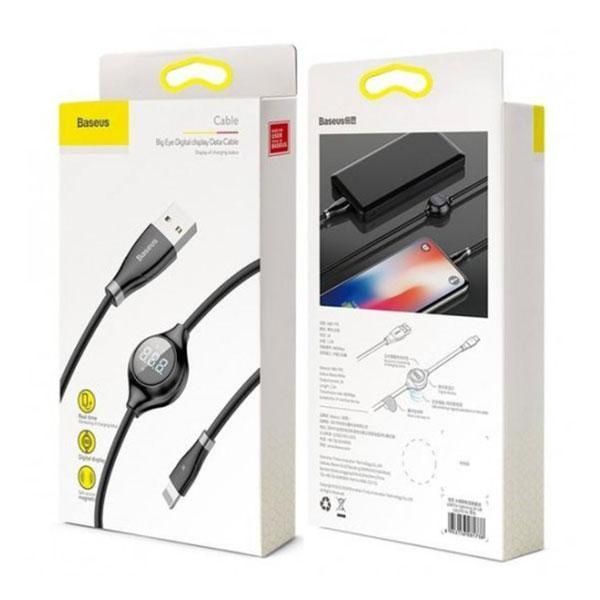 Кабель Baseus Big Eye Digital display Data Cable Black для Apple Iphone 1216090923 фото