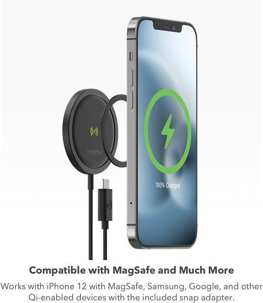 Бездротовий зарядний пристрій Mophie Snap+ MagSafe Wireless Charger 15W Qi-Enabled Black 2216732462 фото