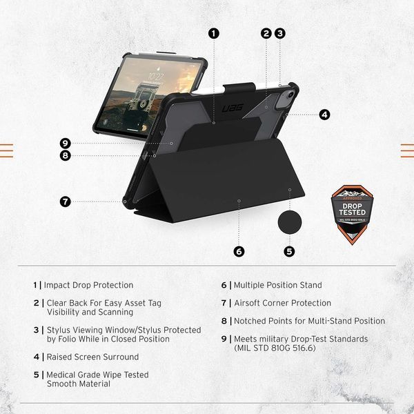 Чехол UAG Plyo Black Clear Ice для iPad Air 11" M2 2024 | M3 2025 2733122559 фото