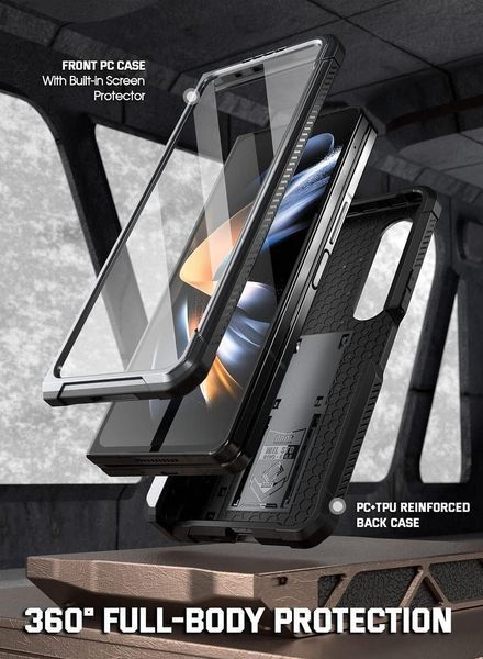 Захисний чохол 360&deg; Poetic Spartan Metallic Gun Metal для Samsung Galaxy Fold 4 2146347050 фото