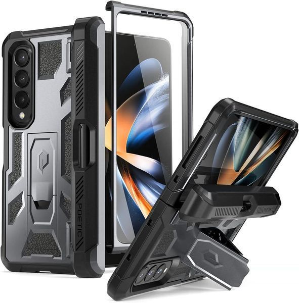 Захисний чохол 360&deg; Poetic Spartan Metallic Gun Metal для Samsung Galaxy Fold 4 2146347050 фото