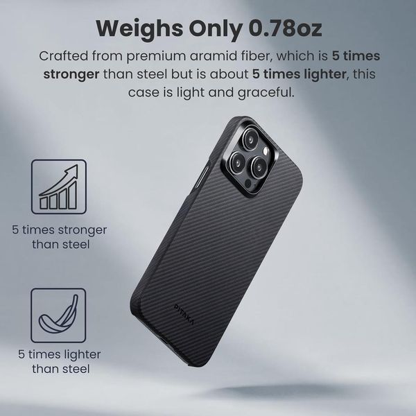 Чехол Pitaka MagEZ Case 4 Twill Black Gray для iPhone 15 Pro Max 2999242218 фото