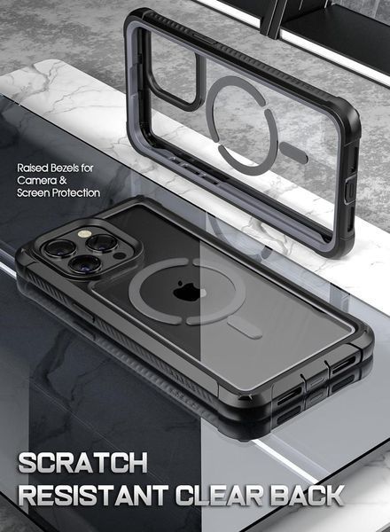 Захисний чохол 360&deg; Poetic Guardian MagSafe Clear Black для iPhone 15 Pro Max 2118079695 фото