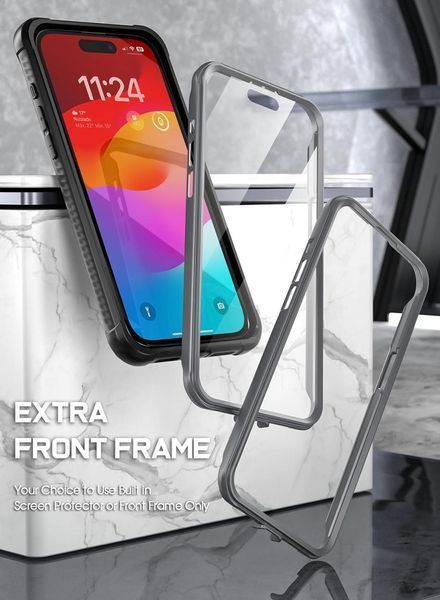 Захисний чохол 360&deg; Poetic Guardian MagSafe Clear Black для iPhone 15 Pro Max 2118079695 фото