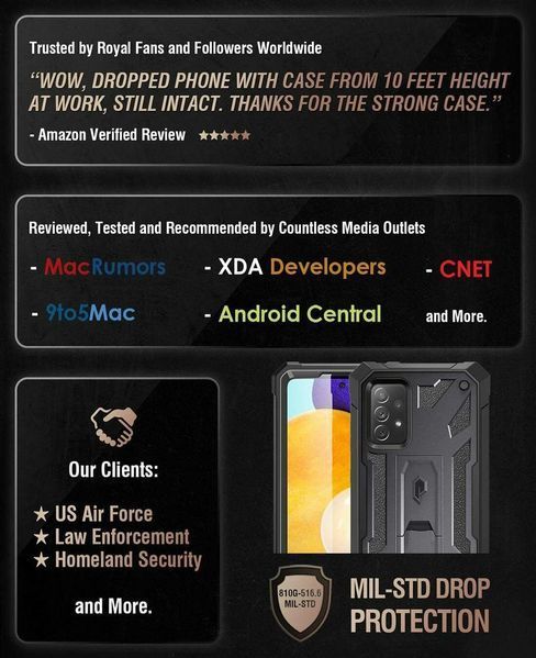 Противоударный чехол 360&deg; Poetic Spartan Gun Metal для Samsung Galaxy A52 1928206731 фото