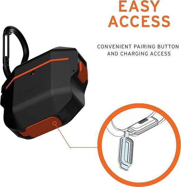 Чехол UAG Hardcase Black/Orange для Apple AirPods 1st Gen | 2nd Gen 1769317251 фото