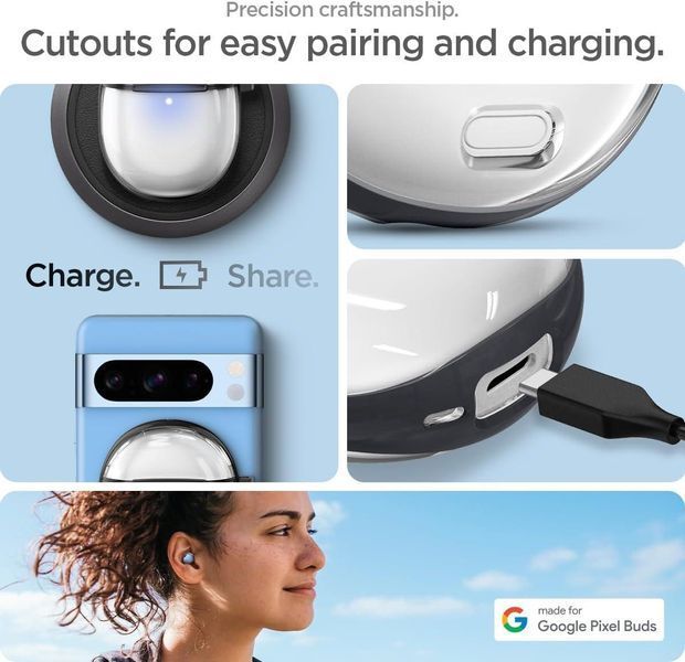 Кейс Spigen Ultra Hybrid Charcoal для Google Pixel Buds Pro | Pixel Buds Pro 2 2885399304 фото