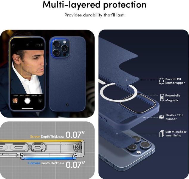 Чехол Spigen Cyrill Kajuk MagSafe Navy для iPhone 15 Pro ACS07092 2503745652 фото