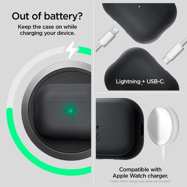 Чохол Spigen Silicone Fit Black для AirPods Pro 2nd | 1st Gen ACS05479