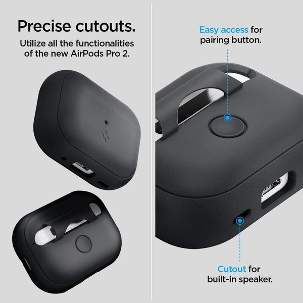 Чохол Spigen Silicone Fit Black для AirPods Pro 2nd | 1st Gen ACS05479