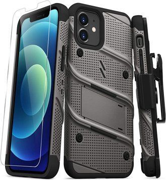 Захисний чохол Zizo Bolt Series Gun Metal Grey з кліпом для iPhone 12 | 12 Pro 1665906022 фото
