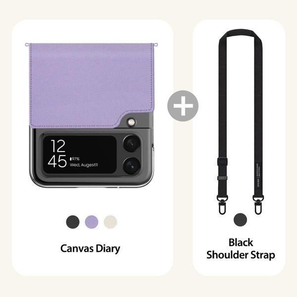 Чохол Araree Canvas Diary Black для Samsung Galaxy Z Flip 4 2146488144 фото