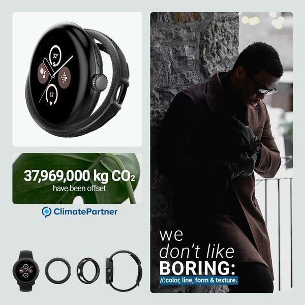 Чохол Caseology Vault Matte Black для Google Pixel Watch 3 (45mm) 2322525592 фото