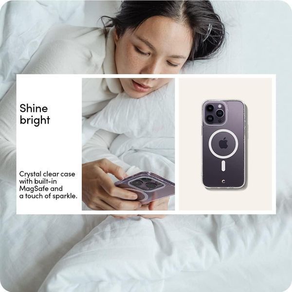 Чехол Spigen Cyrill Cecile Mag Clear Glitter + Glass Screen Protector для iPhone 14 Pro Max