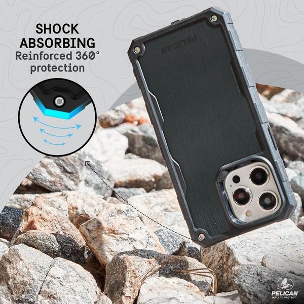 Чохол із кліпсою Pelican Shield Magnetic Brushed Aluminum для iPhone 15 Pro Max 2381529243 фото