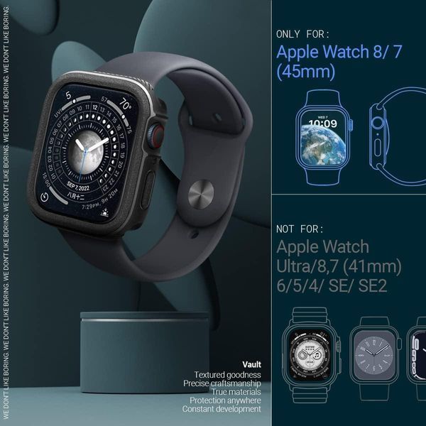 Чохол Caseology Vault Matte Black для Apple Watch Series 8 | 7 45mm 1796835627 фото