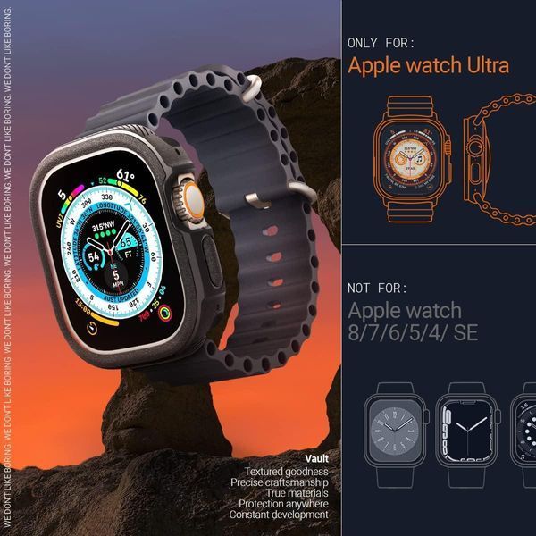 Чохол Caseology Vault Matte Black для Apple Watch Ultra 49mm 1796836214 фото