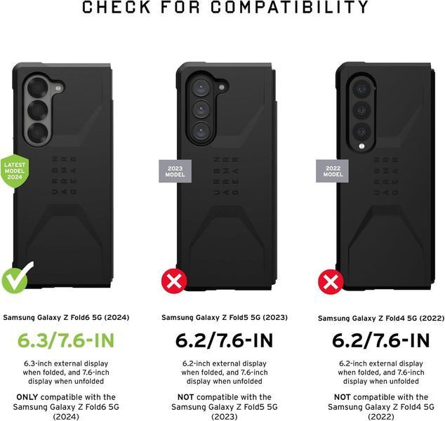 Чехол UAG Plyo Pro Series Ash Space Grey для Samsung Galaxy Fold 6 2448817229 фото