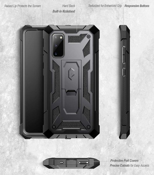 Противоударный чехол Poetic Spartan Gun Metal для Samsung Galaxy S20 SM-G980 2065209814 фото