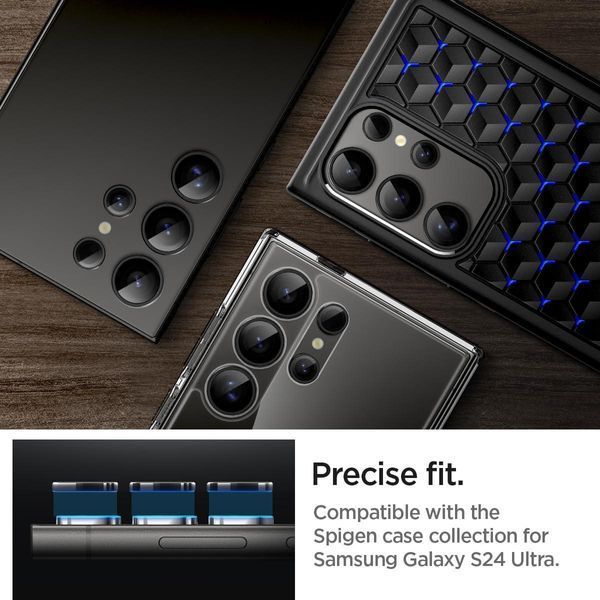 Захисне скло для камери Spigen GLAStR EZ Fit Optik Pro 2-Pack Black для Samsung Galaxy S24 Ultra AGL07425 2456882922 фото