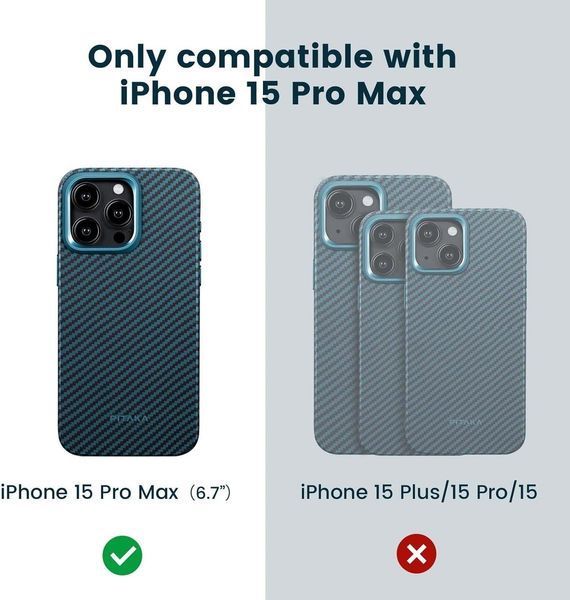 Чохол Pitaka Protective Yet Slim 1500D Twill для iPhone 15 Pro Max 2619982473 фото