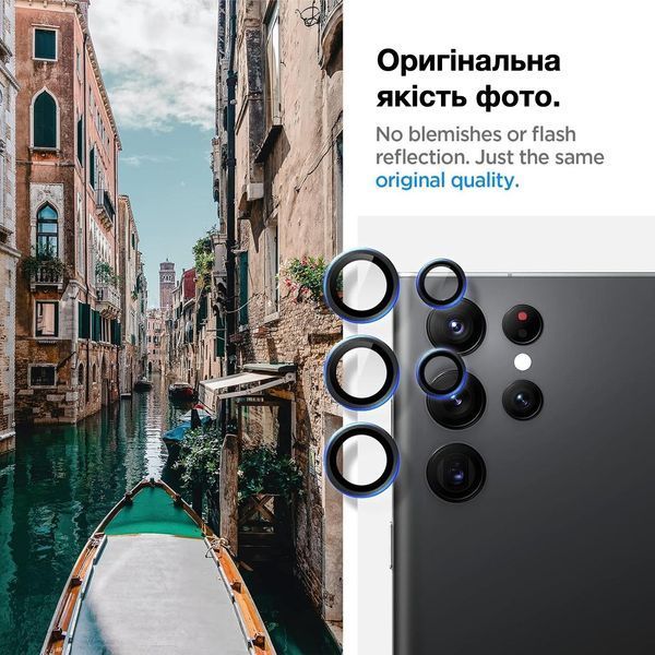 Защитное стекло для камеры Spigen GLAStR EZ Fit Optik Pro 2-Pack Black для Samsung Galaxy S22 Ultra AGL04751