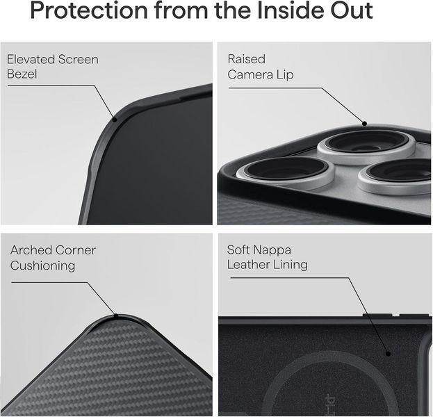 Чохол Pitaka Aramid ProGuard Case Black/Grey для iPhone 18 Pro | 17 Pro 3217553308 фото