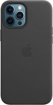 Чохол Apple Leather Case with MagSafe Black для iPhone 12 Pro Max MHKM3ZM/A 1562480186 фото