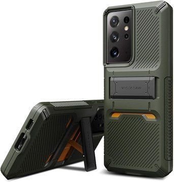 Чохол Vrs Design Damba QuickStand Pro Green для Samsung Galaxy S21 Ultra SM-G998 1398645189 фото