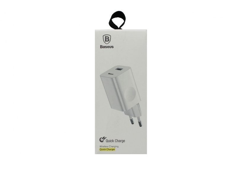 Зарядний пристрій Baseus Charging Quick (1USB, 2.4 A,QC3.0) White 1218946818 фото
