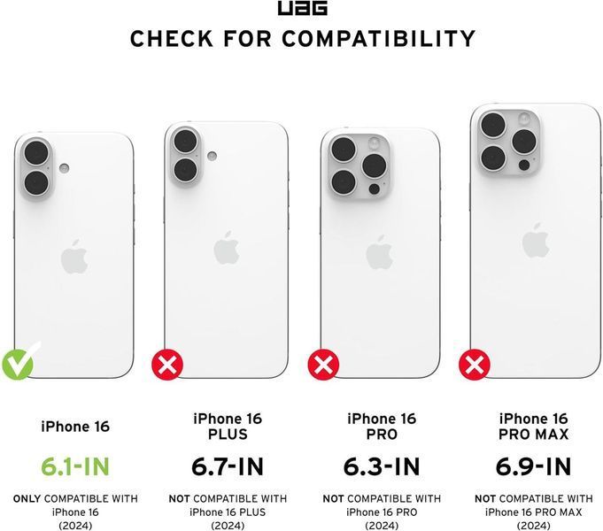 Чехол UAG Plasma XTE Black Clear MagSafe для iPhone 16 уценка 3097830500 фото