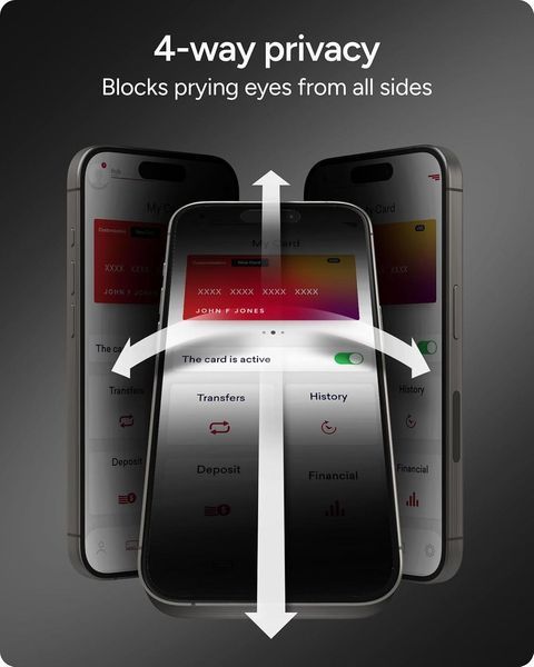 Защитное стекло Zagg InvisibleShield GlassFusion Privacy XTR для iPhone 17 Pro Max 3159447440 фото