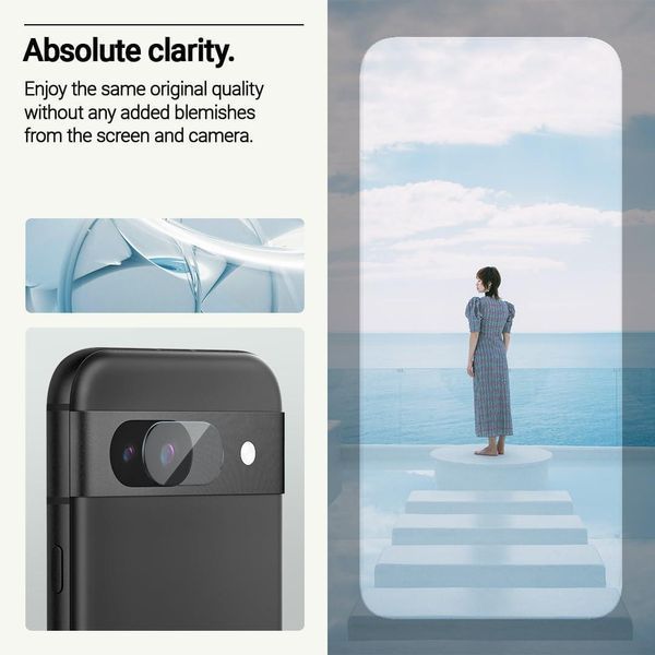 Комплект захисних стекол Caseology Snap Fit Screen Protector [2 Pack] + Camera Lense Prote для Google Pixel 8a 2254883346 фото