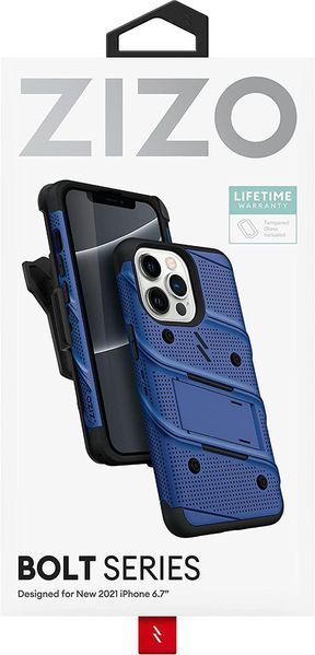 Захисний чохол Zizo Bolt Series Blue з кліпсою для iPhone 13 Pro Max 1645915339 фото