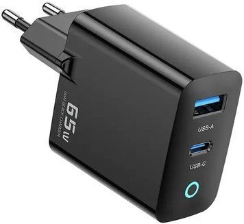 Зарядний пристрій Toocki Gan Quick Charger 65W Black 1937641820 фото