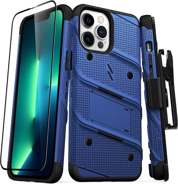Захисний чохол Zizo Bolt Series Blue з кліпсою для iPhone 13 Pro Max 1645915339 фото