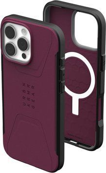 Чехол UAG Civilian MagSafe Bordeaux для iPhone 16 Pro 3069289323 фото