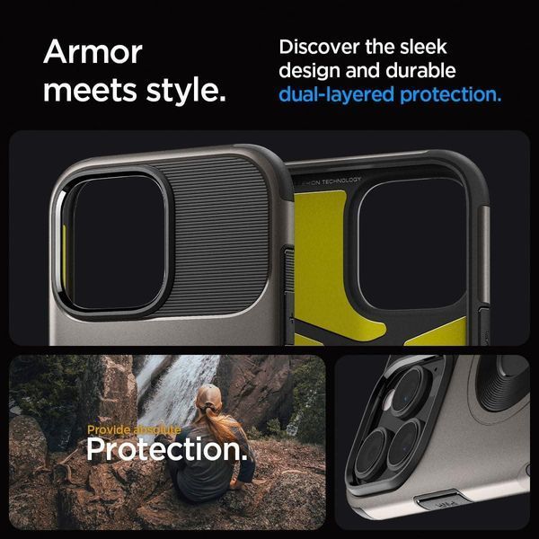 Чехол Spigen Slim Armor MagFit Gunmetal для iPhone 16 Pro Max ACS08033 2559032892 фото