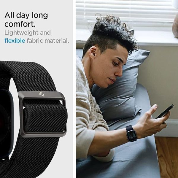 Нейлоновый ремешок Spigen Lite Fit Black для Apple Watch 49 | 45 | 44 | 42mm AMP02286 2011828252 фото