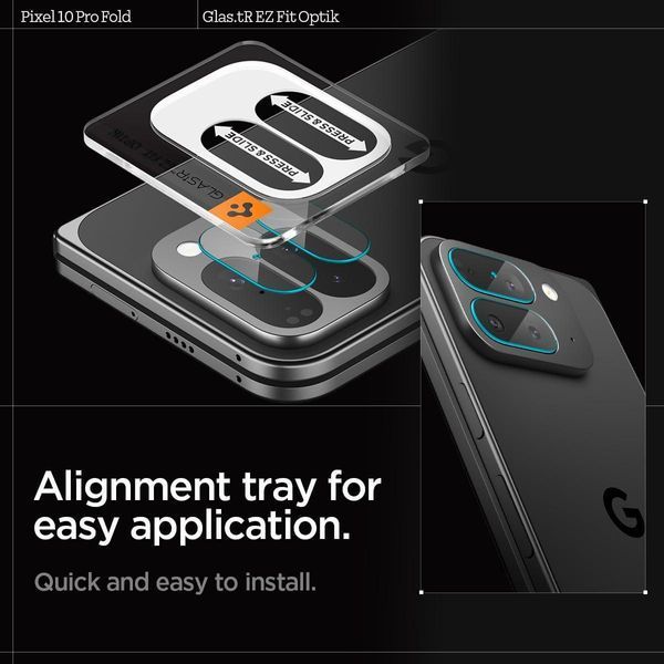 Защитное стекло для камеры Spigen GlasTR EZ Fit Optik 2-Pack для Google Pixel 10 Pro FOLD AGL09664