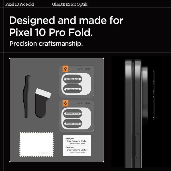 Защитное стекло для камеры Spigen GlasTR EZ Fit Optik 2-Pack для Google Pixel 10 Pro FOLD AGL09664