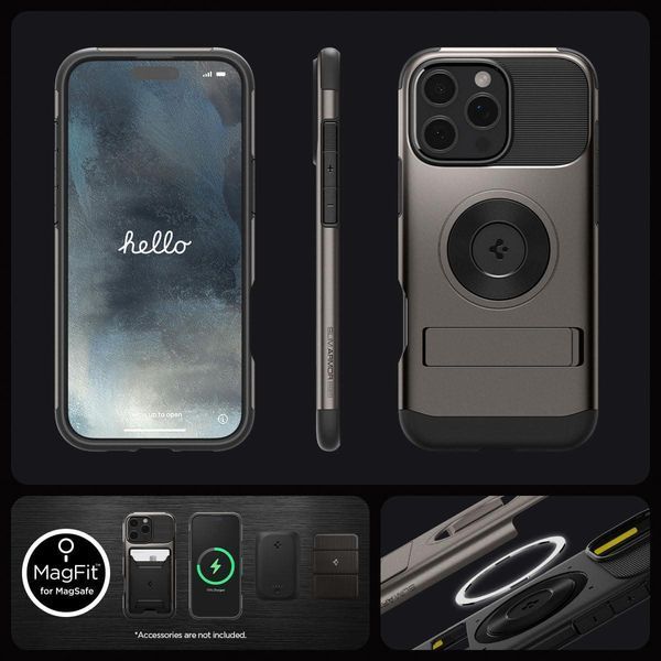Чехол Spigen Slim Armor MagFit Gunmetal для iPhone 16 Pro Max ACS08033 2559032892 фото