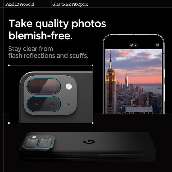Защитное стекло для камеры Spigen GlasTR EZ Fit Optik 2-Pack для Google Pixel 10 Pro FOLD AGL09664