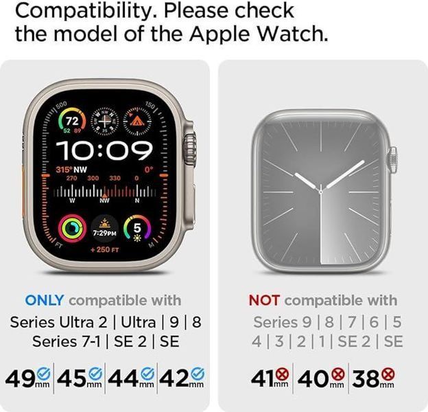 Нейлоновый ремешок Spigen Lite Fit Black для Apple Watch 49 | 45 | 44 | 42mm AMP02286 2011828252 фото